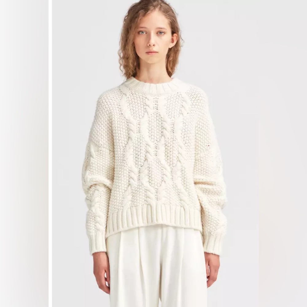 Rodebjer Carrie Alpaca Sweater Chunky Knit Off White Medium Freshly Dry Cleaned